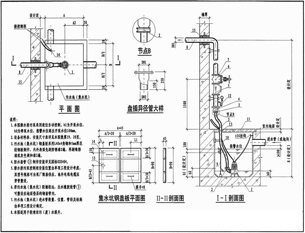 大東海泵業(yè)排污泵安裝示意圖